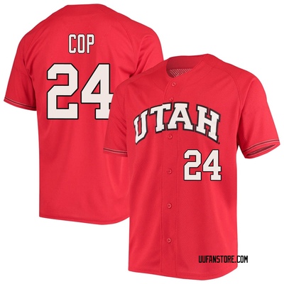 Men's Davis Cop Utah Utes Replica Performance Baseball Jersey - Red
