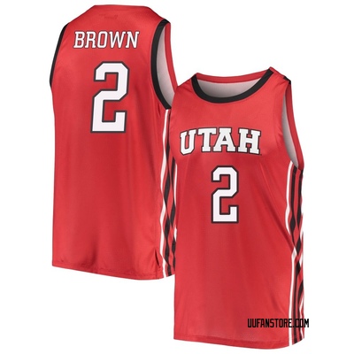 Men's Terrence Brown Utah Utes Replica Basketball Jersey - Red