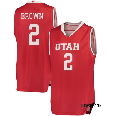 Youth Terrence Brown Utah Utes Replica Performance Basketball Jersey - Red